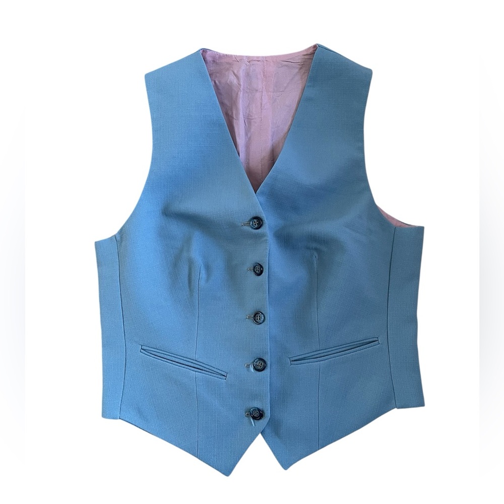 Vintage Blue Button-Up Vest